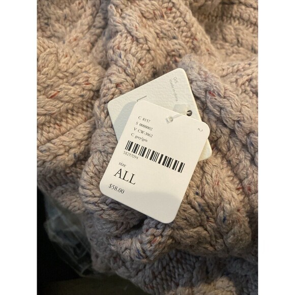 Free People Women's Thick Scarf Whipstitch Cable 80” One Size MSRP $58 Pink NEW - Picture 5 of 7